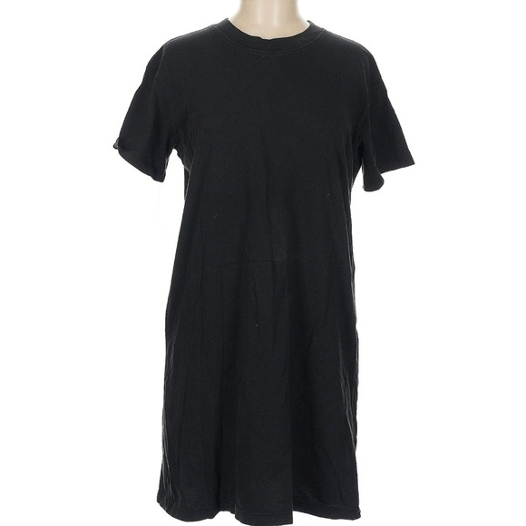 Madewell Black Short Sleeve Crew Neck Mini Dress - Picture 2 of 9